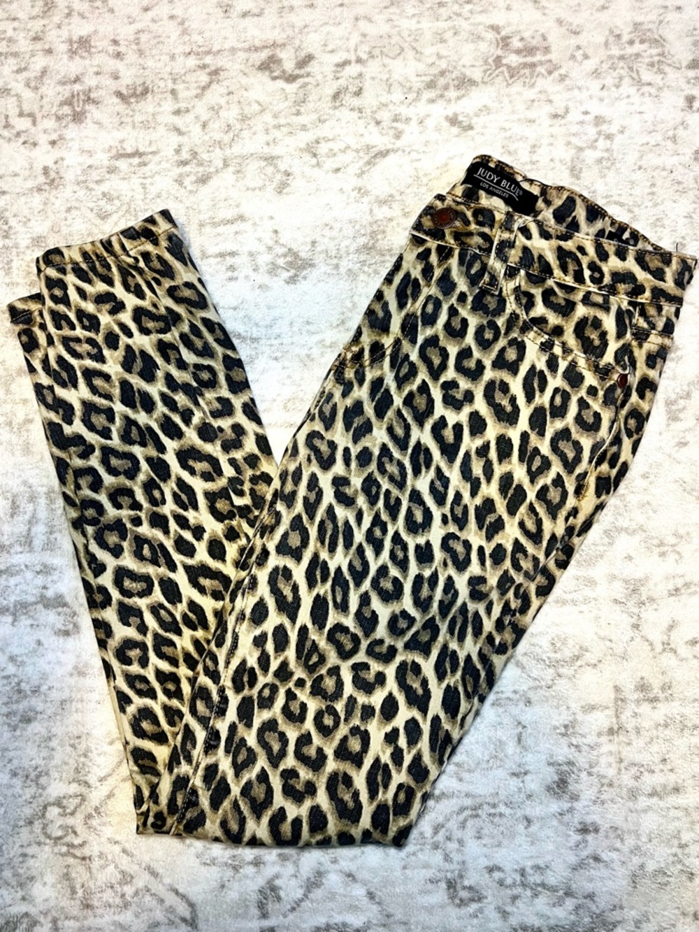 Judy Blue Leopard Print Skinny Jeans Size 27 High Rise Stretch Boutique Denim